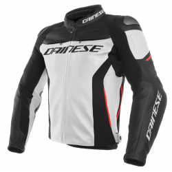 Dainese Μπουφάν Δερμάτινο Racing 3 White/Black/Red ΕΝΔΥΣΗ
